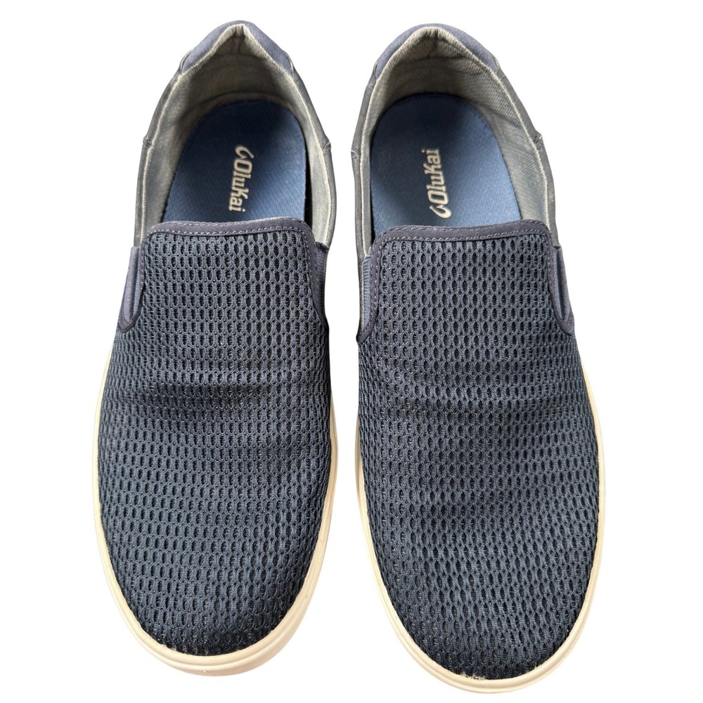 OluKai Lae'ahi Slip On Shoes Mens 11.5 Navy Blue Excellent Mesh Sneakers 10443
